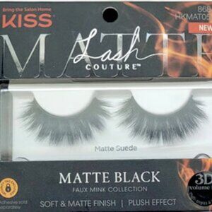 New - Kiss Lash Couture Matte Black - Matte Suede